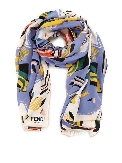 foulard fendi gatto|FENDI Silk Foulard Scarf .